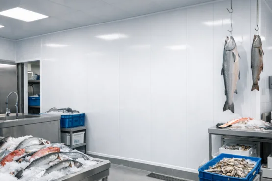 panneaux muraux pvc pour poissonnerie en île de france faciles à nettoyer