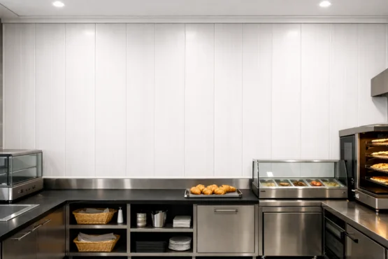 revêtement mural pvc pour boulangerie snacking murs propres et modernes